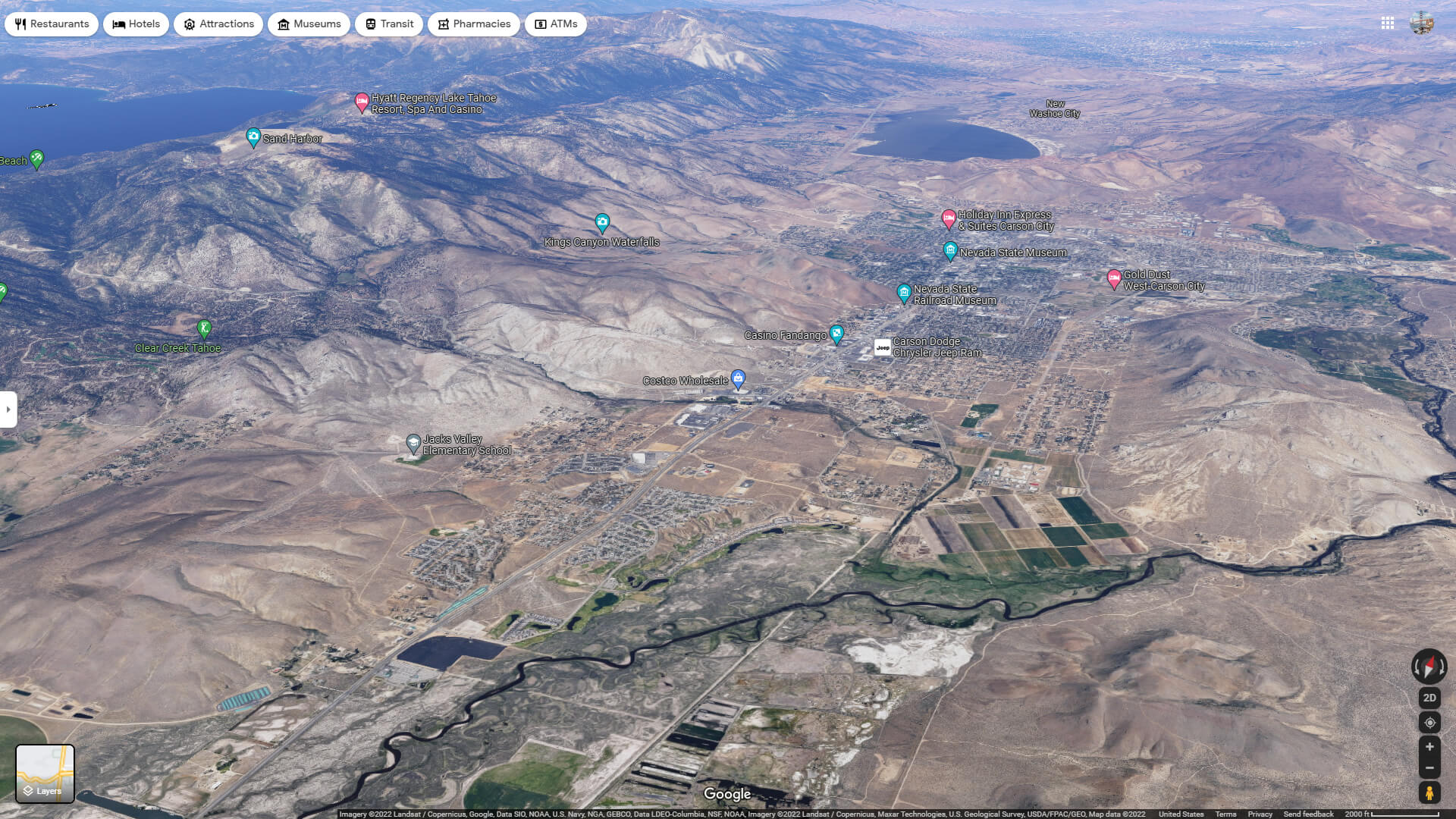 Carson City Aerial Map Nevada